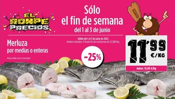 AhorraMas Merluza por medias o enteras oferta