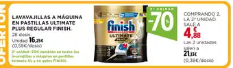 Hipercor LAVAVAJILLAS A MÁQUINA EN PASTILLAS ULTIMATE PLUS REGULAR FINISH. oferta