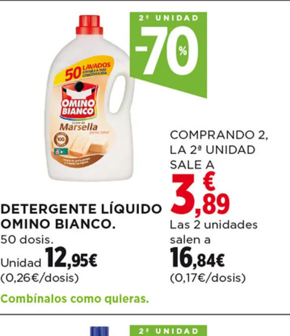 Hipercor DETERGENTE LÍQUIDO OMINO BIANCO. oferta
