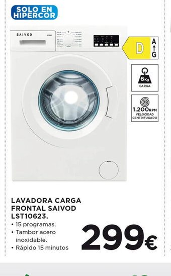 Hipercor LAVADORA CARGA FRONTAL SAIVOD LST10623. oferta