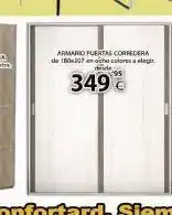 Konfortard Armario puertas corredera de 180x207 noche colores leg dride 95 349 € oferta