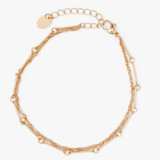 Claire's Gold twisted chain link multi strand anklet oferta