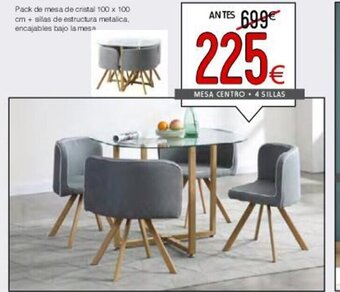 Atrapamuebles MESA CENTRO+ 4 SILLAS oferta