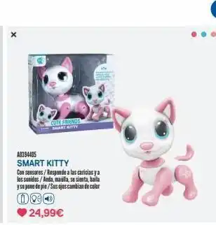 Juguettos A0394405 smart kitty cute friends smart kitty con sensores/responde a las caricias y a los sonidos/anda, maulla, se sienta oferta