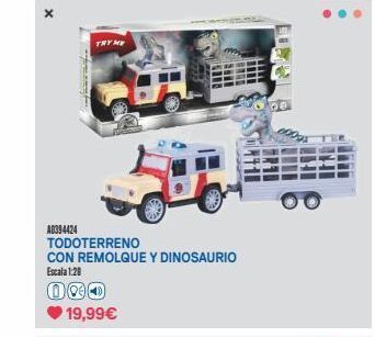 Juguettos 1  a0394424  try me  todoterreno  con remolque y dinosaurio escala 1:20  000 19,99€  etti  |||||  e oferta