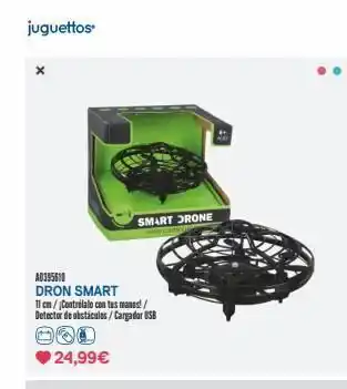 Juguettos Juguettos x a0395610 dron smart 11 cm/ controllo con tus manos! / detector de obstáculos / cargador usb 24,99€ smart dr oferta
