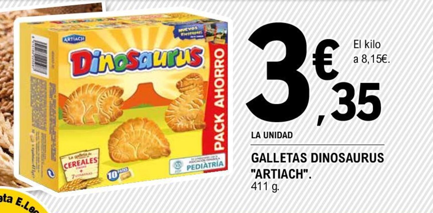 E.Leclerc GALLETAS DINOSAURUS "ARTIACH". oferta