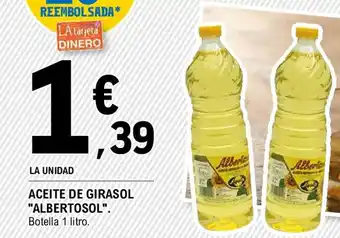 E.Leclerc ACEITE DE GIRASOL "ALBERTOSOL". Botella 1 litro. oferta