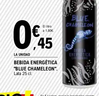 E.Leclerc BEBIDA ENERGÉTICA "BLUE CHAMELEON". Lata 25 cl. oferta