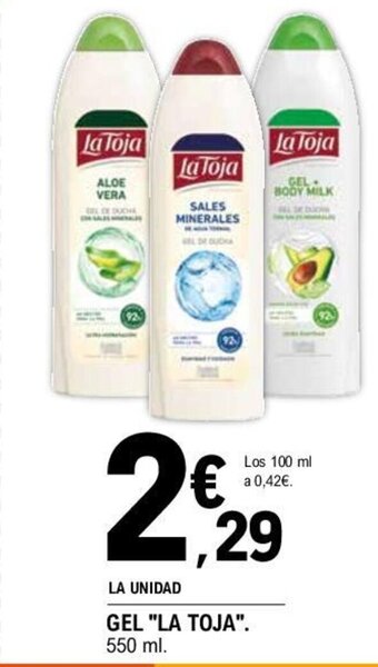 E.Leclerc GEL "LA TOJA". 550 ml. oferta