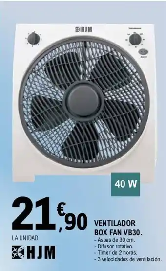 E.Leclerc VENTILADOR BOX FAN VB30. - Aspas de 30 cm. oferta
