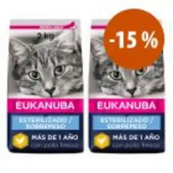 Zooplus Eukanuba 2 x 2 kg pienso para gatos: ¡15% de descuento! oferta