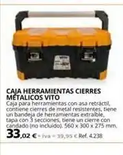 Coferdroza Caja herramientas cierres metalicos vito caja para herramientas con asa retráctil, contiene cierres de metal resistentes, ti oferta