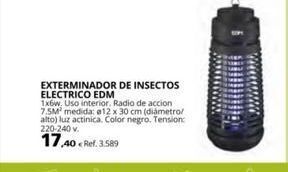Coferdroza 17.40 exterminador de insectos electrico edm 1x6w. uso interior. radio de accion 7.5m² medida: e12 x 30 cm (diámetro/ alto oferta