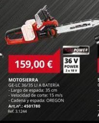 Coferdroza 159,00 € motosierra ge-lc 36/35 li a bateria - largo de espada: 35 cm - velocidad de corte: 15 m/s cadena y espada: oreg oferta