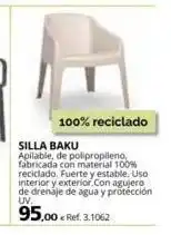 Coferdroza 100% reciclado silla baku apilable, de polipropileno, fabricada con material 100% reciclado. fuerte y estable. uso interior oferta