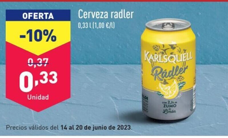 ALDI Cerveza radler oferta
