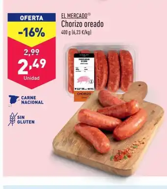 ALDI EL MERCADOⓇ Chorizo oreado 400 g (6,23 €/kg) oferta