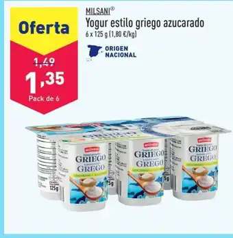 ALDI Yogur estilo griego azucarado oferta