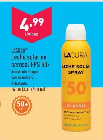 ALDI Leche solar en aerosol FPS 50+ oferta