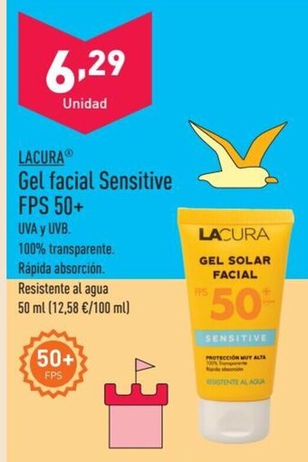 ALDI Gel facial Sensitive FPS 50+ oferta