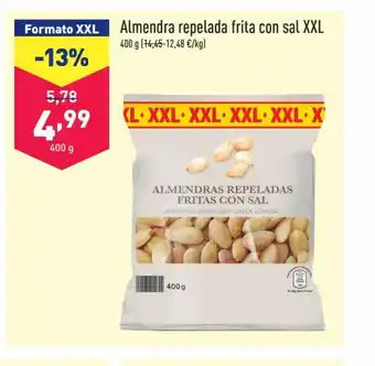 ALDI Almendra repelada frita con sal XXL 400 g (14,45-12,48 €/kg) oferta