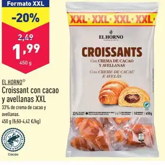 ALDI Croissant con cacao y avellanas XXL oferta