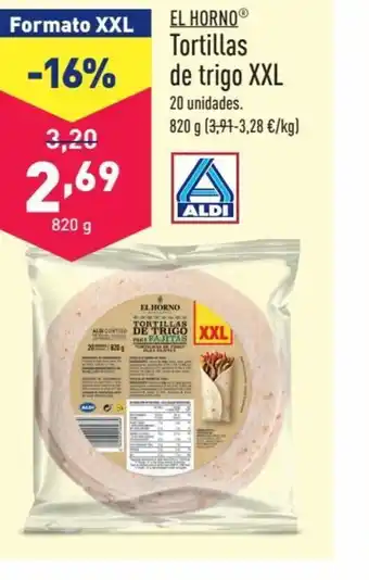 ALDI EL HORNOⓇ Tortillas de trigo XXL oferta