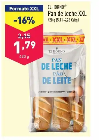 ALDI EL HORNOⓇ Pan de leche XXL 420 g (5,11-4,26 €/kg) oferta