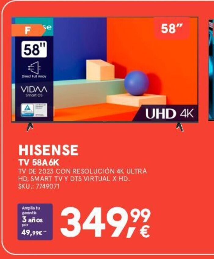Worten HISENSE TV 58A 6K oferta