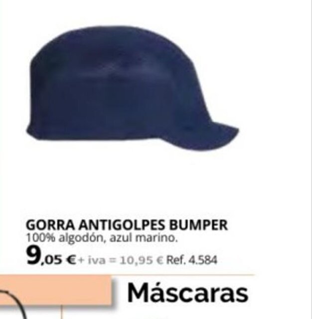 Coferdroza GORRA ANTIGOLPES BUMPER 100% algodón, azul marino. oferta
