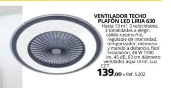 Coferdroza VENTILADOR TECHO PLAFÓN LED LIRIA 630 oferta