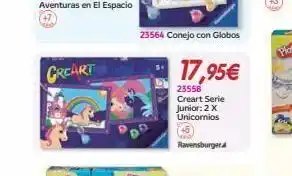 Panre Creart 23564 conejo con globos 17,95€ 23558 creart serie junior: 2 x unicornios ravensburger oferta