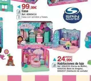 199,99€ casa ref. 6060414 casa con sonidos y frases. cabjys dollhouse s spin master 24,99€ habitaciones de lujo ref. 60