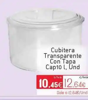 Cuevas Cash Cubitera Transparente Con Tapa Cap10 L oferta