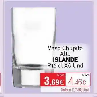 Cuevas Cash Islande Vaso Chupito Alto P16 Cl X6 Und oferta