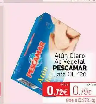 Cuevas Cash Pescamar Atún Claro Ac Vegetal Lata OL 120 oferta