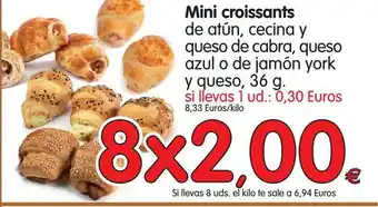 Alimerka Mini Croissants De Atún, Cecina Y Queso De Cabra, Queso Azul O De Jamón York Y Queso 36 G oferta