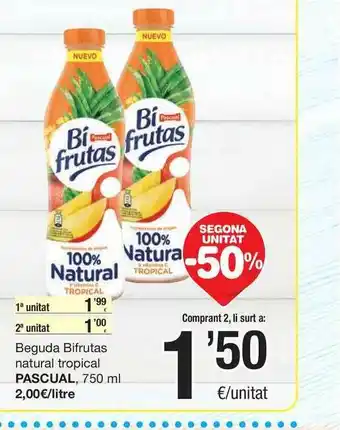 SPAR Fragadis Pasucal Beguda Bifrutas Natural Tropical 750ml oferta