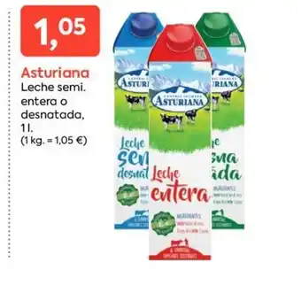 Suma Supermercados Asturiana Leche semi. entera o desnatada,1 l. oferta