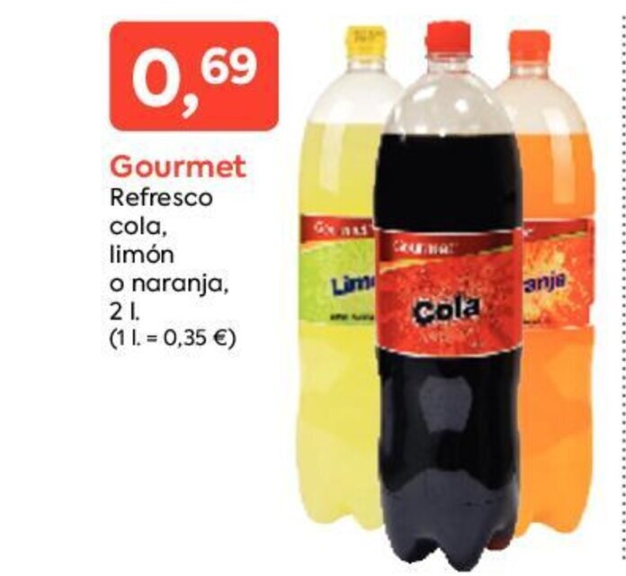 Suma Supermercados Gourmet Refresco cola, limón o naranja oferta