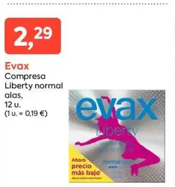Suma Supermercados Evax Compresa Liberty normal alas oferta