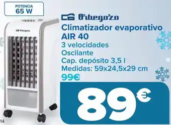 Carrefour Climatizador evaporativo air 40 oferta