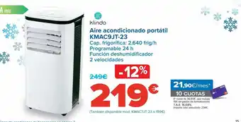 Carrefour Aire acondicionado portátil kmac9jt-23 klindo oferta