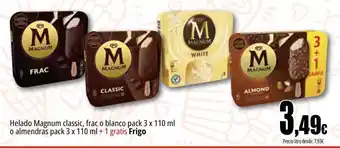 Unide Market Helado magnum classic, frac o blanco o almendras +1 gratis frigo oferta