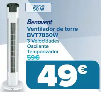 Carrefour Ventilador de torre bvt7850w oferta