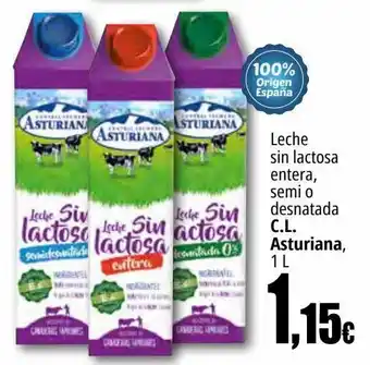 Unide Market Leche sin lactosa entera, semi o desnatada central lechera asturiana oferta