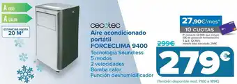 Carrefour Aire acondicionado portátil forceclima 9400 oferta