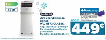 Carrefour Aire acondicionado portátil pac es72 classic delonghi oferta