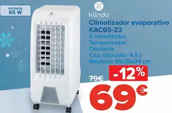Climatizador evaporativo kac65-23